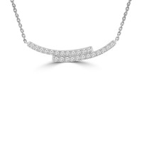 0.78 ct Round Cut Diamond Stick Bar Horizontal Long Pendant Necklace for Women (G Color SI-1 Clarity) with 16 inch Chain Included