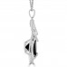 10.73 Ct Round Cut Black & White Diamond Pendant Necklace (G-H Color SI-2 I-1 Clarity) in 14 kt White Gold