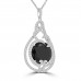 9.80 Ct Round Cut Black & White Diamond Pendant Necklace (G-H Color SI-2 I-1 Clarity) in 14 kt White Gold