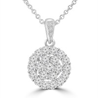 1.81 Ct Ladies Round Cut Diamond Pendant / Necklace