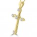  0.50 ct t.w. Ladies Round Cut Diamond Cross Pendant Necklace 14 kt Yellow Gold