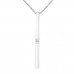 0.10 ct Round Cut Diamond Stick Bar Vertical Long Pendant Necklace for Women (G Color SI-1 Clarity) in 14 kt White Gold with 16 inch Chain Included