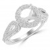 0.85 ct Ladies Round Cut Diamond Semi Mounting Engagement Ring in 14 kt White Gold