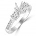 0.62 ct Ladies Round Cut Diamond Semi Mounting Engagement Ring in 14 kt White Gold