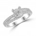 0.65 ct Ladies Round Cut Diamond Semi Mounting Engagement Ring in 14 kt White Gold