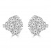1.80 ct Round Cut Diamond Cluster Earrings In 14 kt White Gold