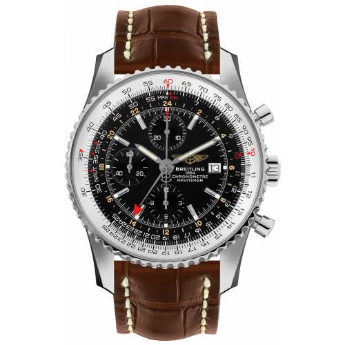 Breitling Navitimer World Black Dial GMT Men's Watch A2432212-B726-756P