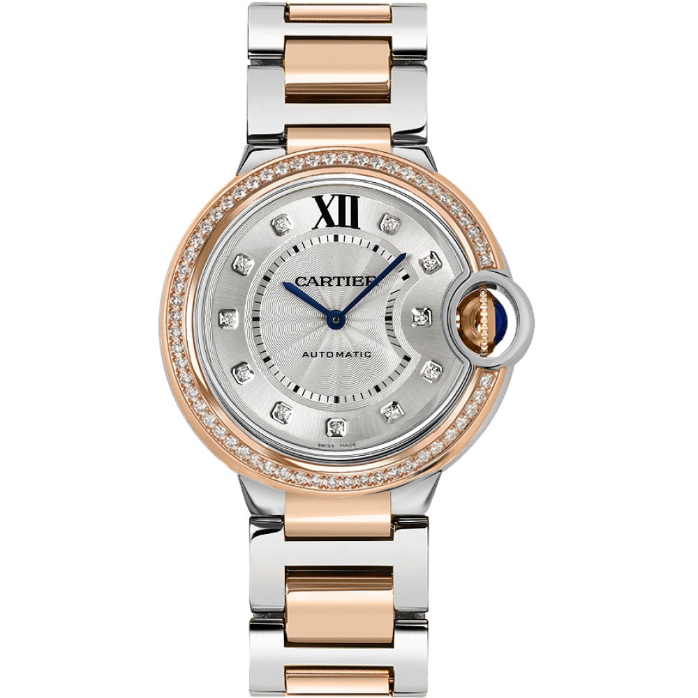 Cartier Women's WE110004 'Tank Francaise' 18K Rose Gold Diamond Steel Watch