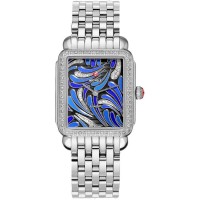 Michele Deco II Peacock Patterned Blue & Diamond Dial Ladies Watch MWW06X000031-SS Michele Deco II Peacock Patterned Blue & Diamond Dial Ladies Watch MWW06X000031-SS