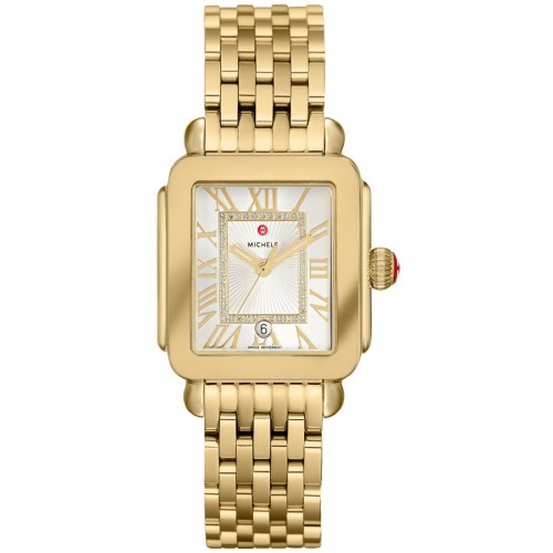 Michele Deco Madison Gold Diamond Dial Watch MWW06G000014