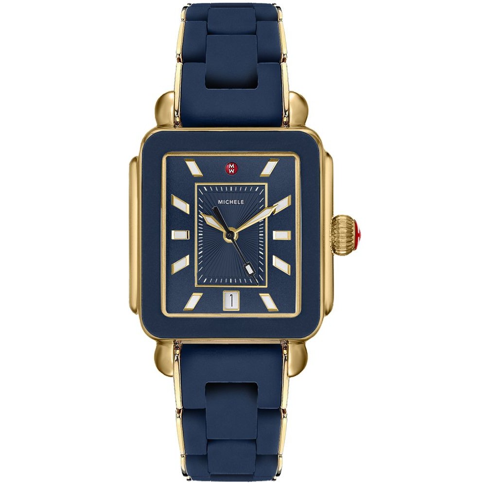 Michele Deco Sport Deep Blue Dial Gold Watch MWW06K000017