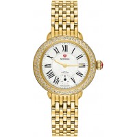 Michele Serein 12 Pearl White Dial & Gold Ladies Watch MWW21E000013