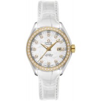 Omega Seamaster Aqua Terra Co-Axial Diamond and White Pearl Women's Watch 23128342055001