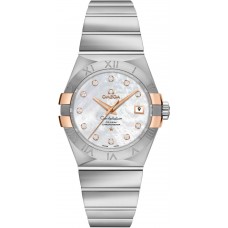 Omega Constellation Pearl White & Diamond Dial Ladies Luxury Watch 12320312055003