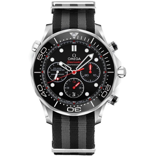 Omega Seamaster Black Dial Nato Strap Men's Watch 21230445001001-NATO