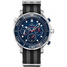 Omega Seamaster Blue Dial Chronograph Men's Watch 21230445003001-NATO