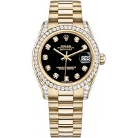 Rolex Datejust 31 Black Diamond Women's Watch 178158-BLKDP
