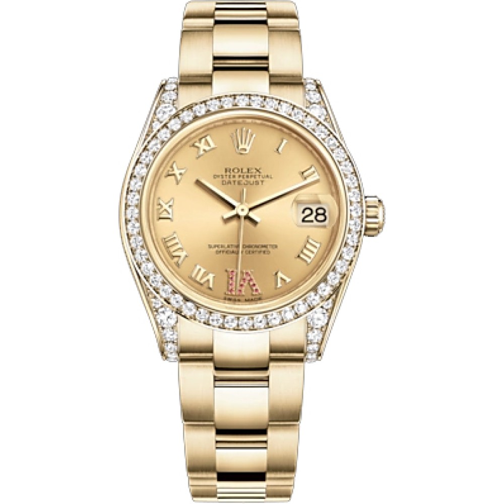 Rolex Datejust 31 18k Yellow Gold Women's Watch 178158-CHPRRO