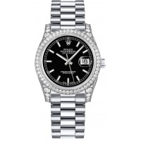 Rolex Datejust 31 Black Dial Diamond Bezel Watch 178159-BLKSP