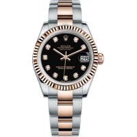 Rolex Datejust 31 Black Diamond Oyster Bracelet Watch 178271-BLKDO