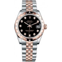 Rolex Datejust 31 Black Diamond Jubilee Bracelet Watch 178341-BLKDJ