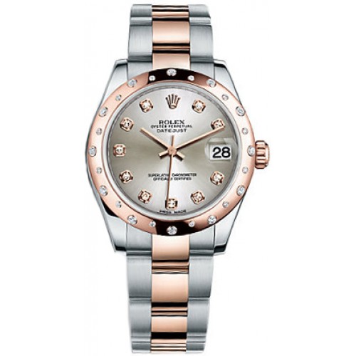 Rolex Datejust 31 Silver Diamond Oyster Bracelet Watch 178341-SLVDO