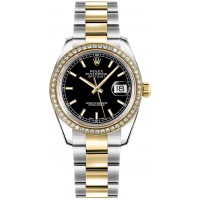 Rolex Datejust 31 Black Dial Diamond Watch 178383-BLKSDO