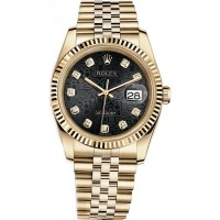 Rolex Datejust 36 Black Diamond Jubilee Gold Watch 116238-BLKJDJ