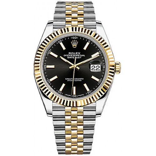 Rolex Datejust 41 Black Dial Men's Gold & Steel Watch 126333-BLKSJ