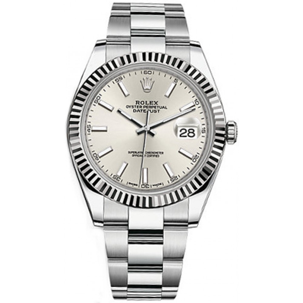 Rolex Datejust 41 Silver Dial Oyster Bracelet Watch 126334SLVSO