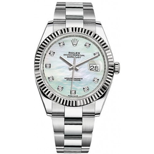 Rolex Datejust 41 Mother of Pearl Diamond Dial Men's Watch 126334-MOPDO