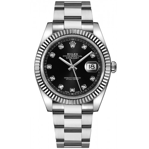 Rolex Datejust 41 Black Diamond Dial Men's Watch 126334-BLKDO