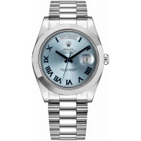 Rolex Day-Date 41 Ice Blue Dial Platinum Men's Watch 