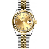 Rolex Datejust 31 Champagne Diamond Dial Watch 178273-CHPDJ