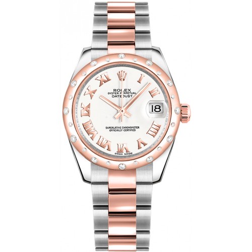 Rolex Datejust 31 White Roman Numeral Oyster Bracelet Watch 178341-WHTRO