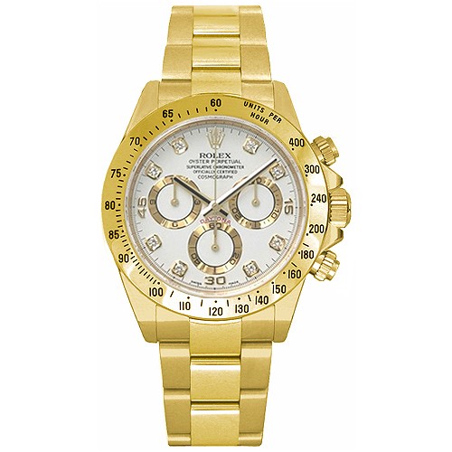 Rolex Cosmograph Daytona White Diamond Dial Watch 116528-WHTD