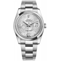 Rolex Datejust 36 Silver Floral Dial Watch 116200-SLVFO 