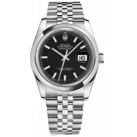 Rolex Datejust 36 Black Dial Jubilee Bracelet Watch 116200-BLKSDJ