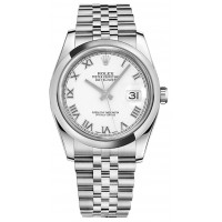 Rolex Datejust 36 White Roman Numeral Dial Watch 116200-WHTRDJ
