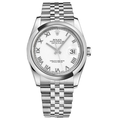 Rolex Datejust 36 White Roman Numeral Dial Watch 116200-WHTRDJ