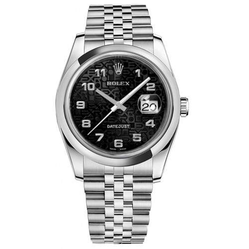Rolex Datejust 36 Black Dial Steel Watch 116200-BKJADJ