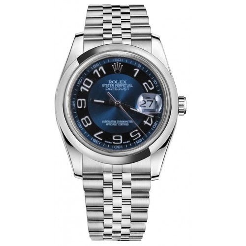 Rolex Datejust 36 Blue Dial Domed Bezel Watch 116200-BLUADJ