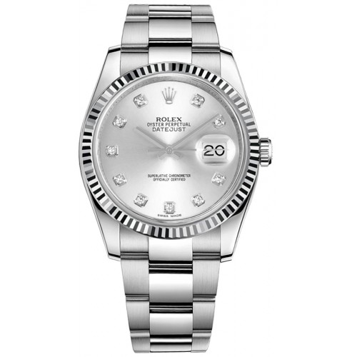 Rolex Datejust 36 Silver Diamond Men's Watch 116234-SLVDFO