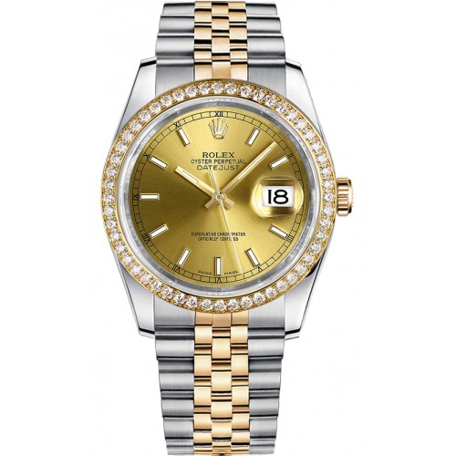 Rolex Datejust 36 Gold Dial Women's Watch 116243-CHPSJ