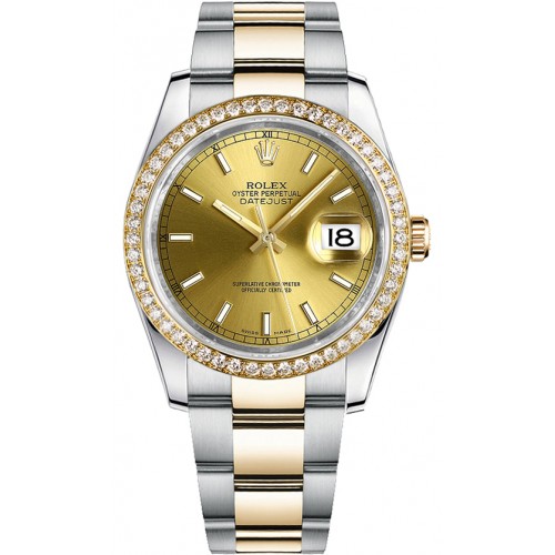 Rolex Datejust 36 Women's Gold Watch 116243-CHPSO