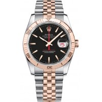 Rolex Datejust 36 Men's Rose Gold & Steel Watch 116261-BLKSJ