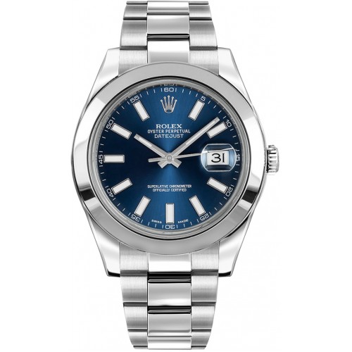 Rolex Datejust II 41 Stainless Steel Men's Watch 116300-BLUSSO
