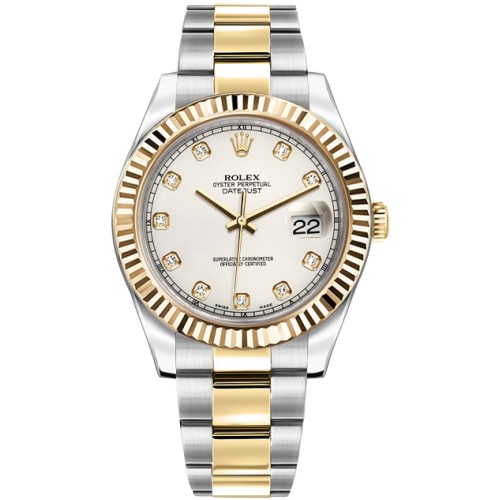 Rolex Datejust II 41 Ivory Diamond Dial Watch 116333-IVRDFO