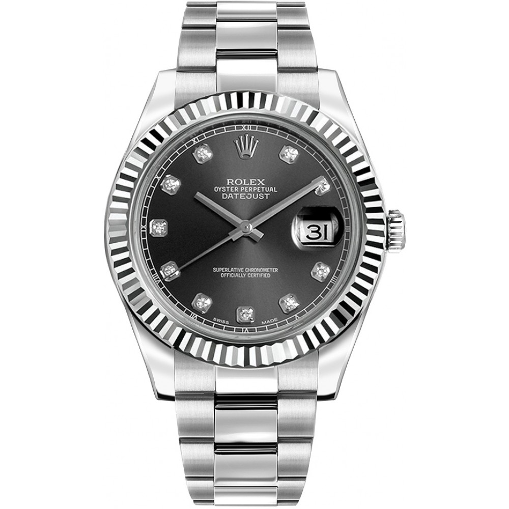 Rolex Datejust II 41 White Gold Bezel Men's Watch 116334-RHDDO