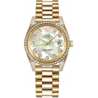 Rolex Datejust 31 Mother of Pearl Diamond Gold Watch 178158-MOPDP